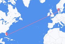 Flights from Miami, the United States to Karup, Denmark