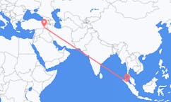 出发地 印度尼西亚棉蘭目的地 土耳其舍爾納克的航班