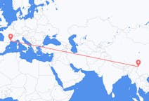 Flyrejser fra Diqing Tibetansk Autonome Præfektur, Kina til Montpellier, Frankrig