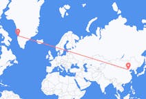 Flyrejser fra Beijing, Kina til Aasiaat, Grønland