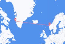 그린란드 마니초크에서 출발해 노르웨이 볼다로(으)로 가는 항공편