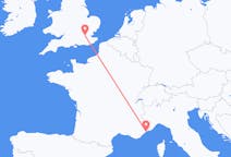 Flyreiser fra London, England til Nice, Frankrike