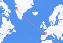 出发地 格陵兰出发地 坎格鲁斯苏克目的地 法国卢尔德的航班
