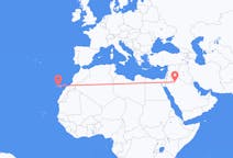 Flyreiser fra Al Jawf-regionen, Saudi-Arabia til Tenerife, Spania