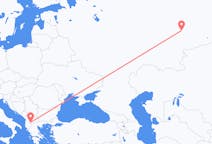 来自北马其顿奥赫里德目的地 俄罗斯叶卡捷琳堡的航班