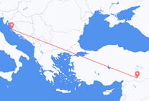 出发地 克罗地亚出发地 扎達爾目的地 土耳其Sanliurfa的航班