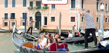 Venedig: Canal Grande vid gondol med kommentar