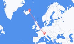 Flights from the city of Milan, Italy to the city of Egilssta?ir, Iceland