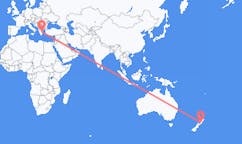 Flyg från Palmerston North, Nya Zeeland till Skiáthos, Grekland