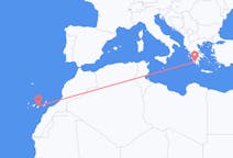 Vluchten van Kalamáta, Griekenland naar Las Palmas (ort i Mexiko, Veracruz, Tihuatlán), Spanje