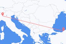 Flyreiser fra Zonguldak, Tyrkia til Milano, Italia