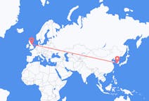 Flights from Gwangju, South Korea to Durham, England, the United Kingdom