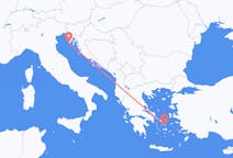 クロアチアのから プーラ、ギリシャのへ ミコノス島フライト