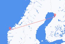 Flug frá Álasundi, Noregi til Oulu, Finnlandi