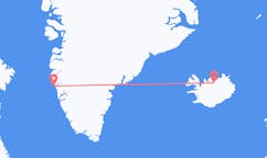 Flights from the city of Maniitsoq, Greenland to the city of Akureyri, Iceland