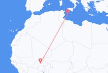 Flyreiser fra Ouagadougou, Burkina Faso til Lampedusa, Italia