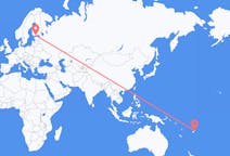 Flyrejser fra Savusavu, Fiji til Helsinki, Finland