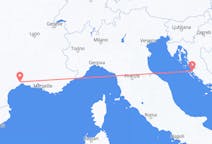 Flyg från Zadar, Kroatien till Montpellier, Frankrike