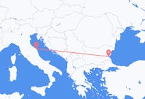 Flug frá Ancona, Ítalíu til Burgas, Búlgaríu