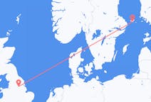 Vluchten van Doncaster, Engeland naar Mariehamn, Åland