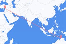 Flyreiser fra Darwin, Australia til Hatay Province, Tyrkia