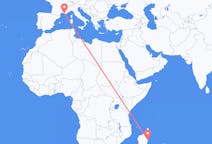 Flyrejser fra Toamasina, Madagaskar til Marseille, Frankrig