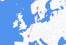 Flyrejser fra Clermont-Ferrand til Oslo