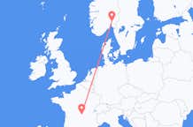 Flyrejser fra Clermont-Ferrand til Oslo