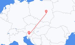 Flyrejser fra Ljubljana til Radom