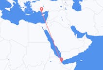 Flyg från Balbala, Djibouti till Gazipaşa, Turkiet