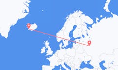 Flyg från staden Reykjavik till staden Moskva