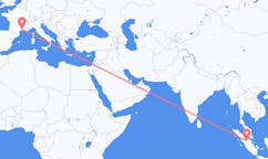 Flyreiser fra Pekanbaru, Indonesia til Nîmes, Frankrike