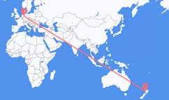 Flyg från New Plymouth, Nya Zeeland till Münster, Tyskland