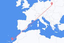 Flyg från Lanzarote, Spanien till Warszawa, Polen