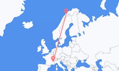 Flug frá Grenoble, Frakklandi til Bardufoss, Noregi