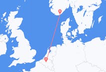 Flyreiser fra Kristiansand, Norge til Brussel, Belgia