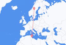 Loty z Dżerba, Tunezja do Östersund, Szwecja