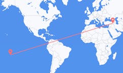 Flyreiser fra Tahiti, Fransk Polynesia til Van, Tyrkia