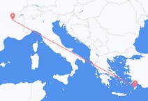 Flights from Rhodes, Greece to Lyon, France