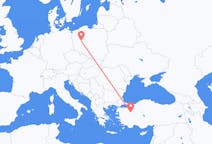 Vols depuis Kutahya, Turquie vers Poznań, Pologne