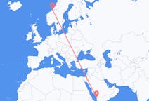 Flights from Jizan, Saudi Arabia to Ørland, Norway