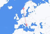 Flights from Røros, Norway to Brindisi, Italy