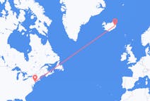 Lennot New Yorkista, Yhdysvallat Egilsstaðirille, Islanti
