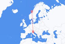 Flyg från Trondheim, Norge till Perugia, Italien