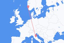Flyg från Stavanger, Norge till Perugia, Italien
