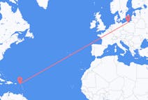 เที่ยวบิน จาก ไตรมาสที่ต่ำกว่าของเจ้าชาย, ซินต์มาร์เทน ไปยัง กดัญสก์, โปแลนด์