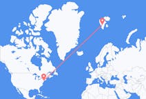 Flights from New York to Svalbard