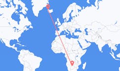 Flights from the city of Maun, Botswana to the city of Ísafjörður, Iceland