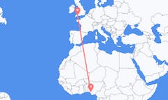 Flyrejser fra Benin City, Nigeria til Exeter, England