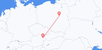 Flyg från Österrike till Polen